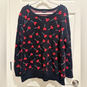 Torrid Valentine’s Sweater with Red Lollipop Design